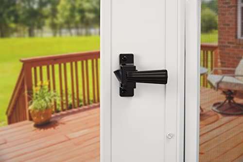 Wright Products - Keyed Colonial Push Button Door Latch for Screen and Storm Doors, Black, 1 Unit 5