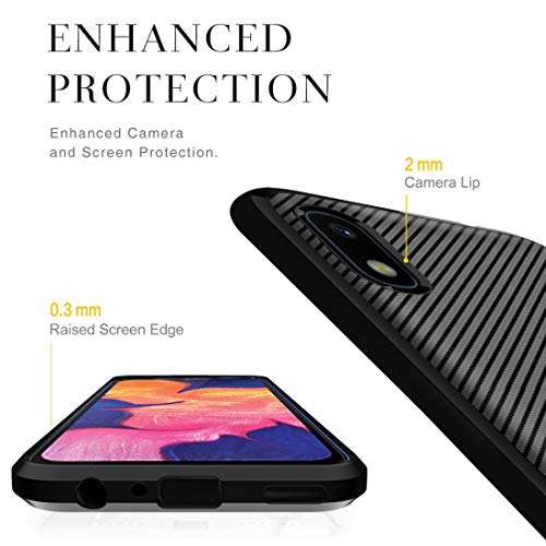 Dzxouui for Galaxy A10 Case,Durable Light Shockproof Cover Protective Phone Case for Samsung Galaxy A10(DC-Black)(6.2inch) 3