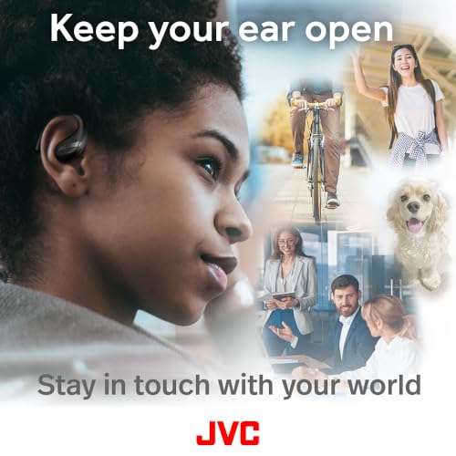 JVC New Nearphones Open Ear True Wireless Headphones with 16mm Large Drivers for Powerful Sound, Single Ear use, Compact Size, and Long Battery Life (up to 38 Hours) - HANP50TB (Black) 2