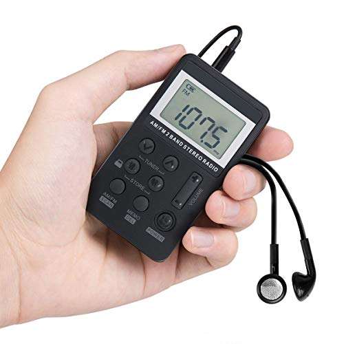 Personal AM/FM Pocket Radio Portable VR-robot, Mini Digital Tuning Radio, with Rechargeable Battery, Earphone, Lock Screen for Walk/Jogging/Gym/Camping 2