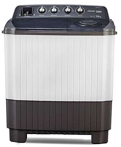 Voltas Beko 7 Kg 5 Star Semi-Automatic Top Loading Washing Machine (WTT70AGRT, Grey)
