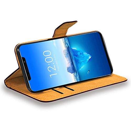 CaseExpert OUKITEL C12 Pro Case, Black Leather Kickstand Flip Wallet Bag Case Cover for OUKITEL C12 Pro 3