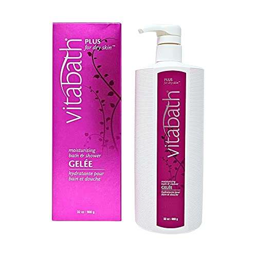Vitabath Plus For Dry Skin Moisturizing Bath & Shower Gel Wash Replenishing Oils Deeply Hydrate & Soothe Dryness, Body Cleanser, Skin Restore & Foaming Gelee Bath - 32 oz 1