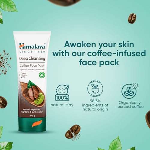 Himalaya Deep Cleasing Coffee Face Pack | Organically sourced Arabica Coffee | 100% Natural Clay | Gives radiant skin | Soap-free | 100g 6