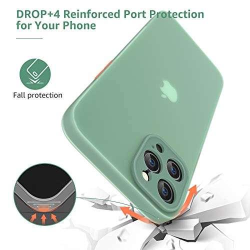 Shockproof with iPhone 12 pro max case with camera lens protector clear Liquid Silicone Gel Rubber Phone Case,ultra thin Cases for iPhone 12 Pro max Cover 6.7” Slim Soft Protective Case(Forest Green) 6