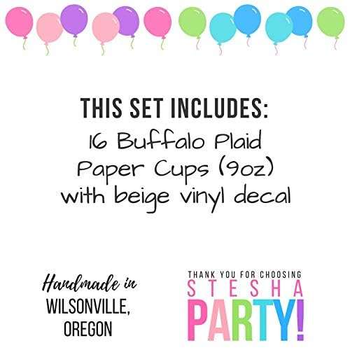 Buffalo Plaid Deer Paper Cups - 16ct Lumberjack Birthday Party Supplies Baby Shower 4