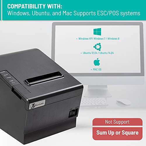 Affordable Desktop Thermal Receipt Printer – 80mm Paper Premium Thermal Printer – with Auto Cutter – Glossy Style Black Color – 250mm/s Printing Speed – Plug and Play Easy Installation 3