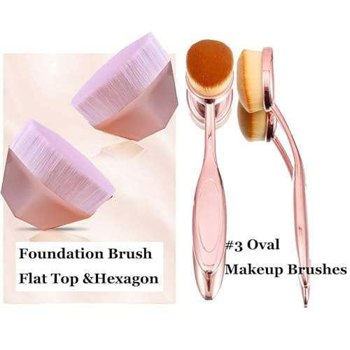 NEVSETPO Deluxe Luxury Makeup Brushes Gift Set Professional Premium Super Soft Make up Brush for Kabuki Foundation Concealer Powder with Travel Makeup Organizer Carry Pouch(Purple) 3