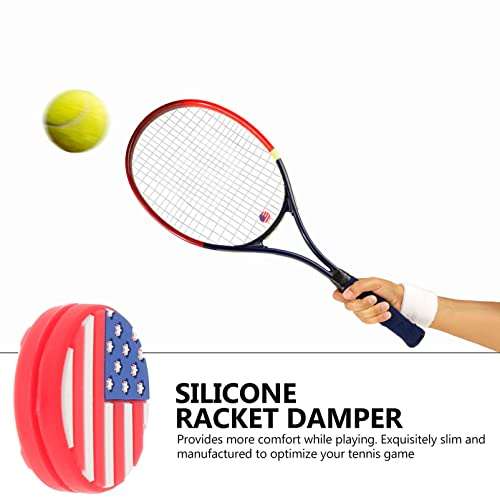 PartyKindom 6PCS American Flag Tennis Dampener, Silicone Vibration Dampener for Tennis Racket String, Home Decor 4th of July 2