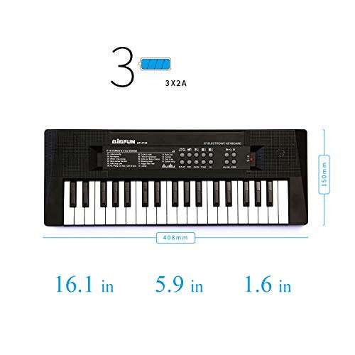 aPerfectLife Kids Piano Keyboard, 37 Keys Multifunction Portable Toy Piano Electronic Music Keyboard Instrument for Early Learning Educational (Black) 6