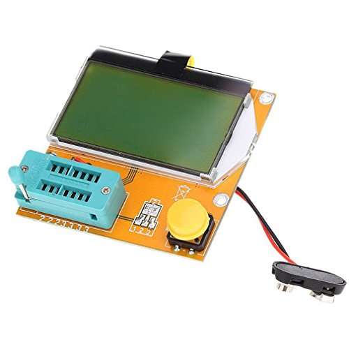 HiLetgo LCR-T4 Multifunctional Resistor Capacitor Diode SCR Inductor Triode MOSFET Tube Meter Tester Component Tester kit 9V with 128 * 64 Green Backlight LCD Display 2