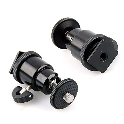 Adjustable Swivel Angle Ball 1/4" Hot Shoe Mount Adapter Holder Camera Video,Black,Pack of 1 2