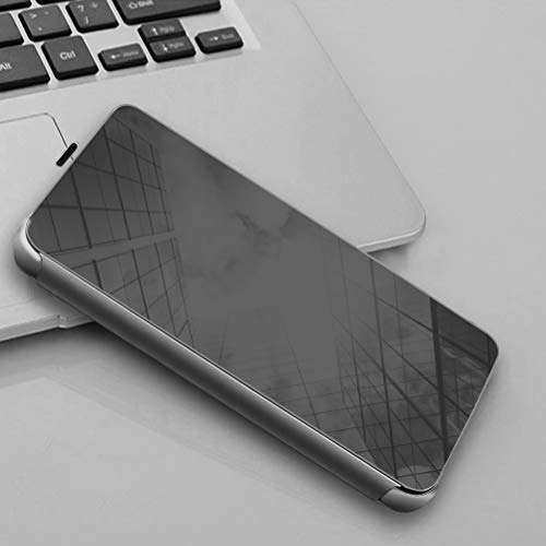 Compatible with Samsung Galaxy A21S Case, Ultra Slim Spiegel Mirror Galaxy A21S Cover Plating Hard PC Shell View Flip Folio 360° Full Body Standing Phone Smart Case for Samsung A21S Smartphone 6