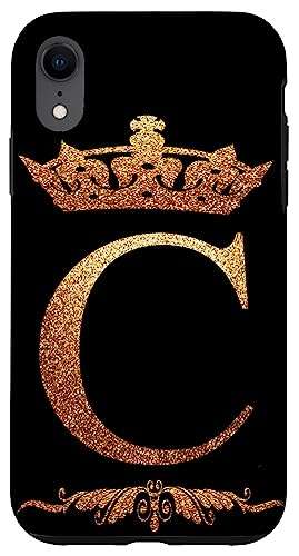 Crown Phone Case Initial C alphabet mobile cover Letter C Case for iPhone XR 1