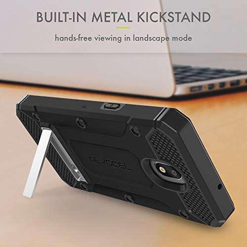 Evocel Explorer Series Pro Phone Case Compatible with Escape Plus, Tribute Royal, K30 (2019), Aristo 4 Plus, Arena 2, X320 with Glass Screen Protector and Belt Clip Holster, Black 6