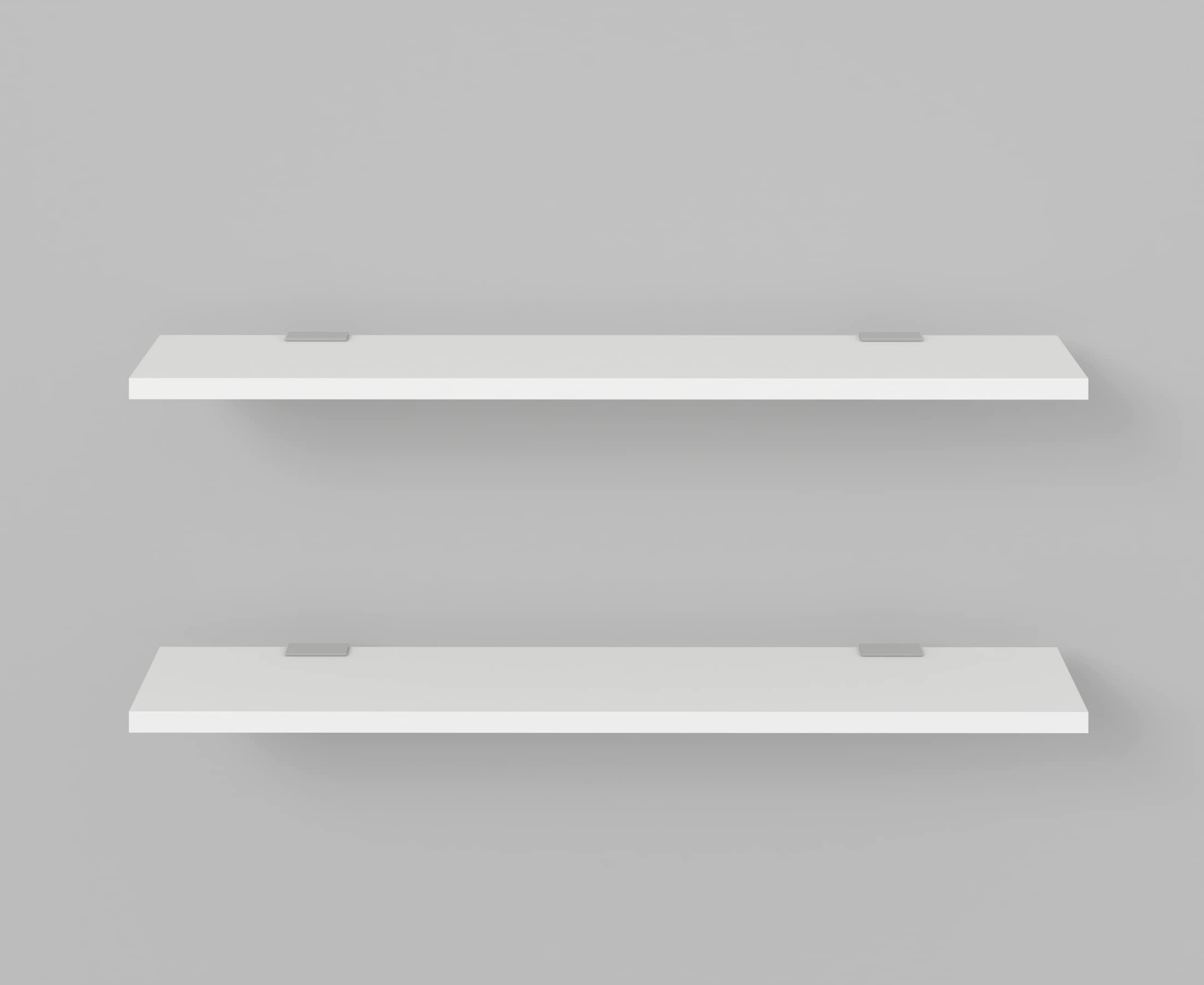 Captiver Wooden MDF Wall Mount Décor Shelf Stand 2 Tier 4X19.7 Inch Matte White II Bookshelves Shape Plastic Cupboard Mirror Steel Bookshelf Mounted Hanger Designer Holders Office Almirah Box 6