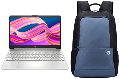 HP 15s- Ryzen 5-5500U 8GB RAM/512GB SSD 15.6 inch(39cm) Micro-Edge Anti-Glare FHD Laptop & 100 Lightweight Backpack for 15.6-inch Laptop with Elastic and Padded Shoulder Straps (Black)