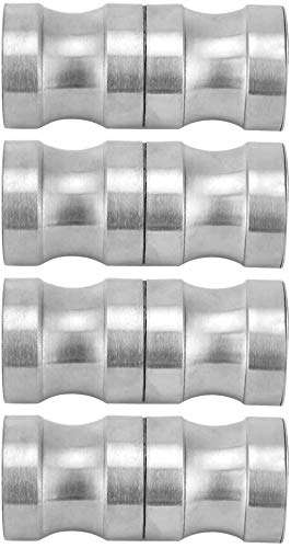 XHUENG Durable Door Handle, Door Knob, 4 Sets Practical Easy Installation 304 Stainless Steel Glass Doors Sliding Doors 4