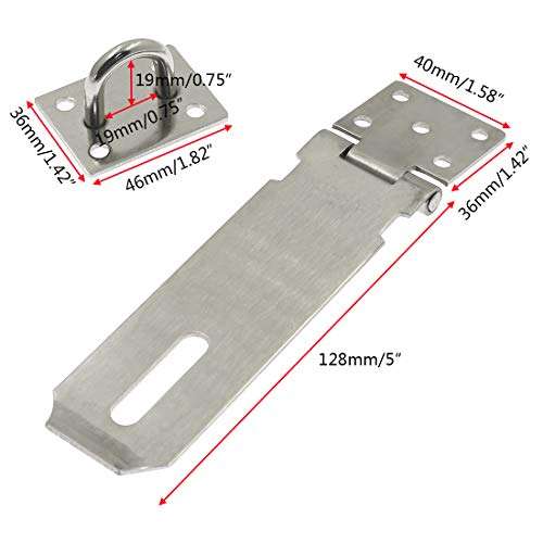 SiinvdaBZX 2 Pcs 5 Inch Padlock Hasp Stainless Steel Door Hasp Latch Lock Security Door Clasp for Sliding door, Barn door 2