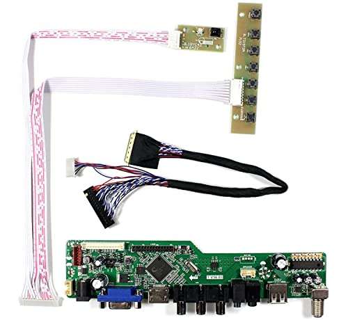 VSDISPLAY HD-MI VGA CVBS USB Audio LCD Controller Board Work for 14" 15.6' 17.3" 1600x900 B173RW01 N173FGE-L21 LP156WD1 LP140WD2 B140RW02 LTN156KT02 B156RW01 LP173WD1 40 Pin LVDS LCD Monitor 2