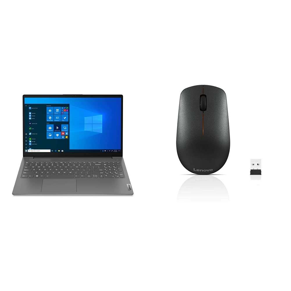 Lenovo V15 AMD Ryzen 5 5500U 15.6" (39.62cm) FHD 250 nits & 400 Wireless Mouse, 1200DPI Optical Sensor, 2.4GHz Wireless Nano USB, 3-Button (Left,Right,Scroll) Upto 8M Left/Right 1