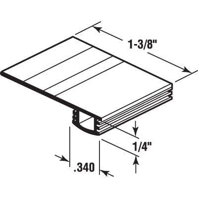 Prime-Line B 705 3/4 In. to 1-3/8 In. Wide, 7 foot, Black Vinyl Bug Seal (Single Pack) 3