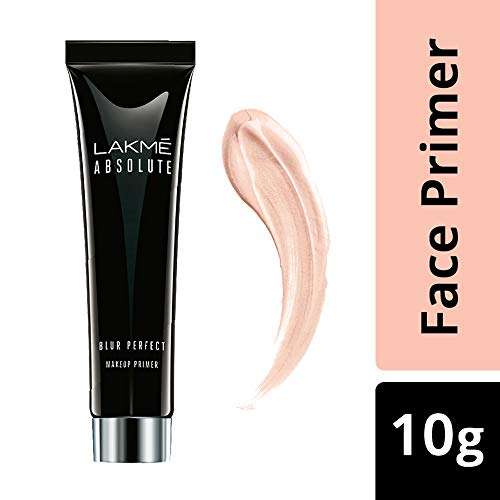 Lakme Absolute Blur Perfect Makeup Primer, Peach, 10 g & Lakme Eyeconic Lash Curling Mascara For Eyelash Volume, Smudge Proof, Water Proof, Black, 9 ml 3