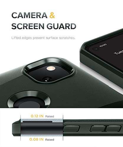 MOBOSI Net Series for Google Pixel 4a Case 5.8 inch (2020), Slim Shockproof Drop Protection Hybrid Matte Soft Protective Cover for Pixel 4a (Midnight Green) 6