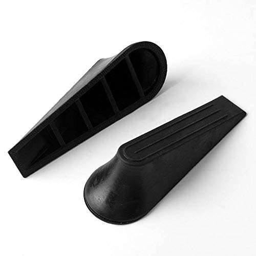 Imperial Global Door Stoppers – Pack of 4 Rubber Security Door Stops – Door Holder Stopper Wedges for All Floor Types - Heavy Duty, Durable & Non Scratching Door Jams up to 1.1 Inch (Black) 4