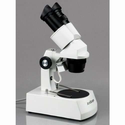 AmScope SE306-AZ-E1 Digital Binocular Stereo Microscope, WF10x and WF20x Eyepieces, 20X/40X/80X Magnification, 2X and 4X Objectives, Upper and Lower Halogen Lighting, Reversible Black/White Stage Plate, Arm Stand, 120V, Includes 1.3MP Camera and Software 3