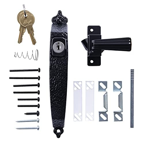 Wright Products - Keyed Colonial Push Button Door Latch for Screen and Storm Doors, Black, 1 Unit 3