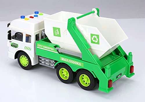 Garbage Truck Friction Powered Large Size Truck Toy with Sounds and Lights Recycling Truck for Boys 3 4 5 6 7 8 Years Old (Garbage Truck) 5