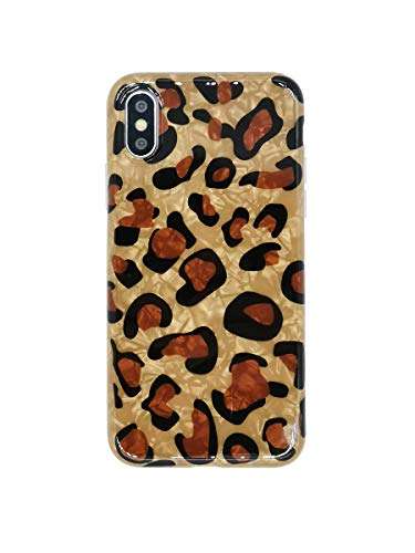 HolaStar for iPhone X/Xs Leopard Print Case, Lightweight Translucent Chic Pattern Soft Cell Phone Cover for Girl Women 1