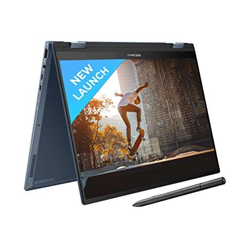 ASUS Zenbook 14 Flip OLED (2023), Intel Core i5-1340P 13th Gen, 14" (35.56 cm) 2.8K 90Hz OLED, Thin & Light Laptop (16GB/512GB SSD/Iris Xe/Win 11/Office 2021/75W Battery/Blue/1.5 kg), UP3404VA-KN542WS