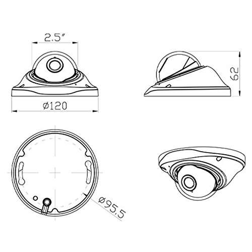 HD 960P 180 Degree Wide Angle Panoramic Fish Eye Lens Mini Dome IP Security Camera POE System 3