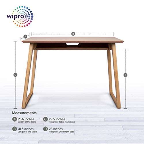 Wipro Furniture Ryland Natural Wood Office Desk & Study Table with inbuilt Utility Shelf - 1050 * 600 * 740mm (Birch Ply & Natural Pine Wood), 41 * 23.6 * 29 inches (ERYLD10560XXXX) 5