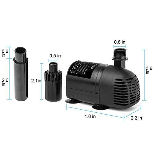 PowerEZ 12V - 24V DC Brushless Submersible Solar Water Pump 410GPH , for Solar Fountain, Fish Pond, and Aquarium ï¼Å’Small Pond, Garden Decoration 3