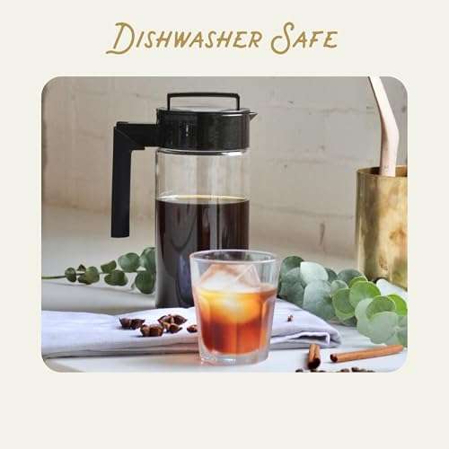 Takeya Tritan Cold Brew Coffee Maker - Airtight Pitcher with Leak-Free Lid - BPA-Free Cold Brew Maker with Silicone Handle - Dishwasher-Safe Pitcher for Homemade Cold Brew - 1 Quart, Black 5