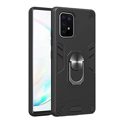 Minkuke for Samsung Galaxy A91 / S10 Lite Case (2020) Hard Armor with Stand 2 in 1 Mixed Protection Fashion Phone Cases (Black) 1