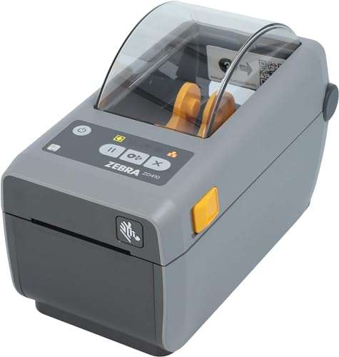 Zebra ZD410 Printer with Tear-Off Edge - 203 DPI - Direct Thermal - 56 mm Max. Print Width, USB Interfaces (ZD41022-D0E000EZ), Grey (Dark) 1