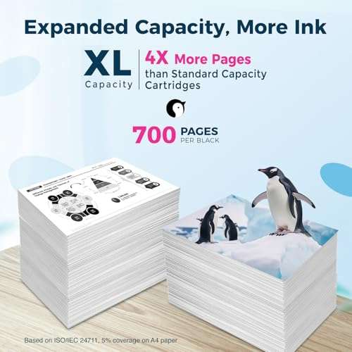 Penguin Remanufactured Printer Ink Cartridge Replacement for HP 61XL,61 XL Used for Hp Deskjet 1000 1010 2540 2546 3050A Envy 4500 4509 5530 Officejet 4630 4609(1 Black,1 Color) Combo Pack 3