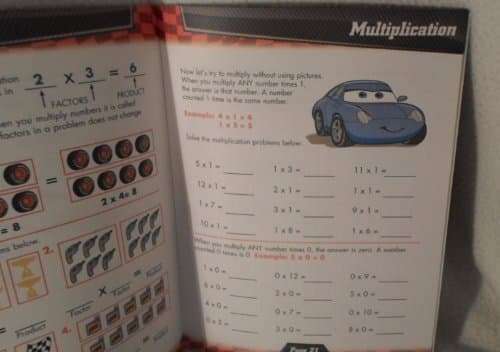 Cars Disney Pixar Math Learning Workbook 2