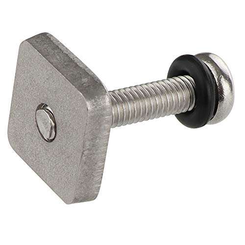 VTurboWay 316 Stainless Steel Fin Screw and Plate for Surf Longboard and SUP, 3 Pack, M5 Screw Suitable for Plastic Single Fin 3