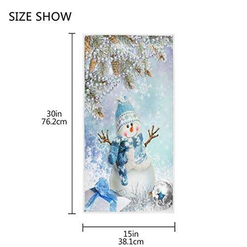 Merry Christmas Snowman Hand Towels 16x30 in Snowflake Pine Cones Bathroom Towel Ultra Soft Highly Absorbent Ball Winter Bath Towel Kitchen Dish Guest Towel Xmas Decorations 3