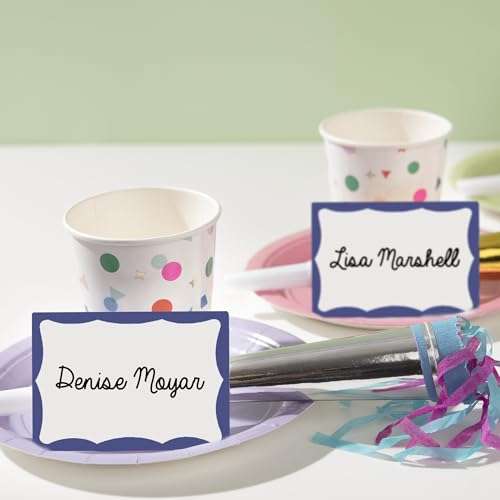 Avery Customizable Name Tags, 2-1/3" x 3-3/8", White with Blue Border, 100 Removable Name Badges (05144) 5