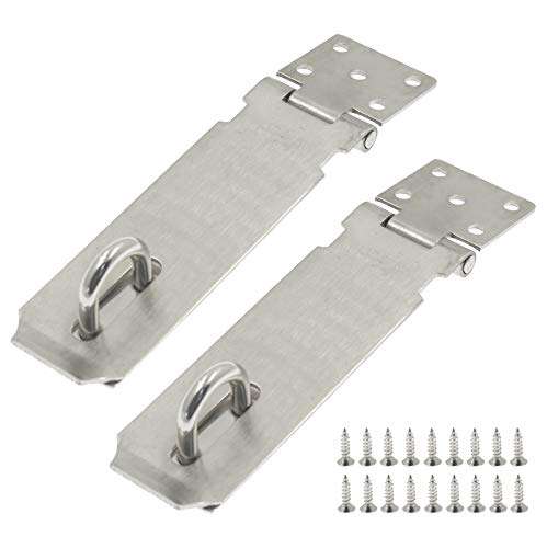 SiinvdaBZX 2 Pcs 5 Inch Padlock Hasp Stainless Steel Door Hasp Latch Lock Security Door Clasp for Sliding door, Barn door 1