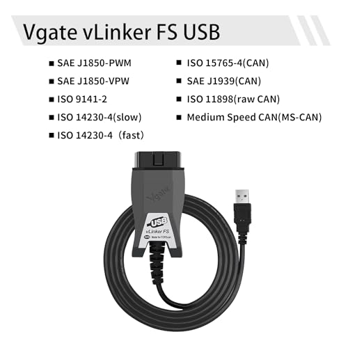 Vgate vLinker FS USB OBD2 to USB Car Diagnostic Tool Code Reader for FORScan OBD2 Adapter 2