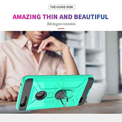 YmhxcY Case for ZTE Blade Z Max/ZTE ZMax Pro 2 / ZTE Sequoia with HD Screen Protector 360 Degree Rotating Ring Kickstand Holder Dual Layers of Shockproof Phone Case for ZTE Z982-ZS Mint 2