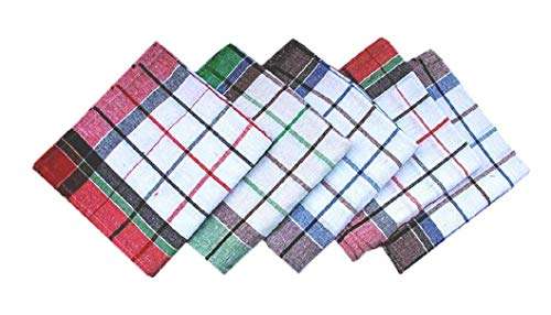 DKHANDLOOM 100% Cotton King Extra Soft, Long Durability Range Kitchen Napkin Multicolour Pack of 12