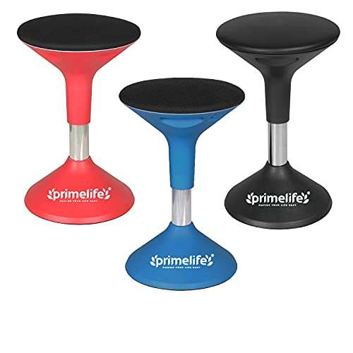 Primelife Plastic Height Adjustable Stool for Classroom,Study Groups,Libraries,Open Spaces collaborative Learning,Behind a Desk or on its own (Revolving Stool Multi), Multicolour, Medium